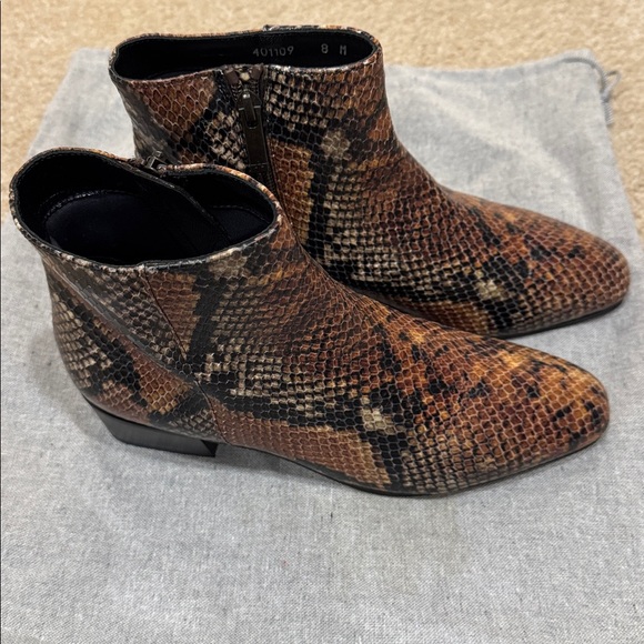 Aquatalia Snake Embossed Leather Boots, sz 8 - Picture 4 of 6